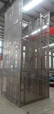 全不鏽(xiu)鋼導軌(gui)式升降(jiang)貨梯